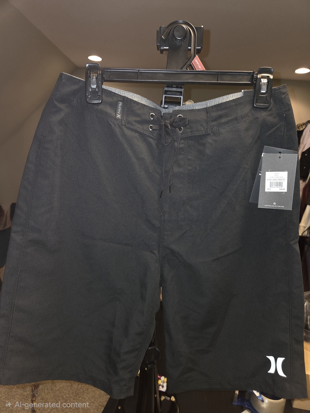 Hurley Men's Black Lace-Up Boardshorts